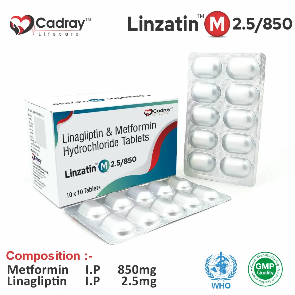 Metformin 850 mg + Linagliptin 2.5 mg Tablet PCD Pharma Franchise